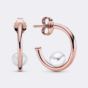 Pandora Freshwater Cultured Pearl Hoop Earrings